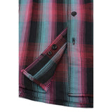Men's "Cinderblock" Black/Blue Cotton Long Sleeve Flannel Shirt - MNG11660 - by Milwaukee Leather