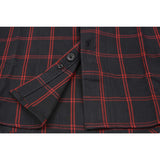 Men's "Blackhawk" Black/Red Cotton Long Sleeve Flannel Shirt - MNG11665 - by Milwaukee Leather