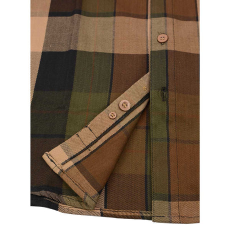 Men's 'Overland' Brown Cotton Long Sleeve Flannel Shirt - MNG11667 - by Milwaukee Leather