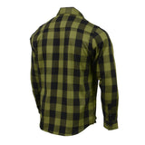 Milwaukee Leather MNG11668 Men's Black and Green Long Sleeve Cotton Flannel Shirt
