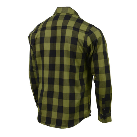 Milwaukee Leather MNG11668 Men's Black and Green Long Sleeve Cotton Flannel Shirt