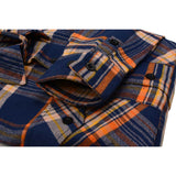 Men's "The Wolfman" Blue/Orange Cotton Long Sleeve Flannel Shirt - MNG11700 - by Milwaukee Leather
