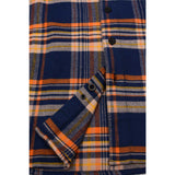 Men's "The Wolfman" Blue/Orange Cotton Long Sleeve Flannel Shirt - MNG11700 - by Milwaukee Leather