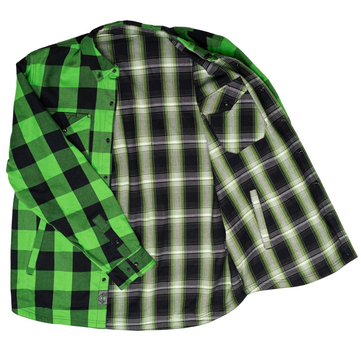 Milwaukee Motorcycle Clothing Co. Men's Reversible Plaid Flannel Shirt