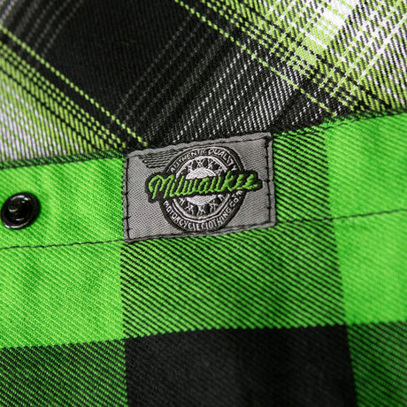 Milwaukee Motorcycle Clothing Co. Men's Reversible Plaid Flannel Shirt