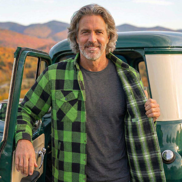 Milwaukee Motorcycle Clothing Co. Men's Reversible Plaid Flannel Shirt