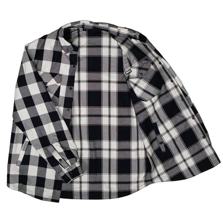MMCC Men's Desperado Reversible Flannel Shirt - 100% Cotton Snap Front Plaid w/ Chest and Hand Pockets - MNG11804
