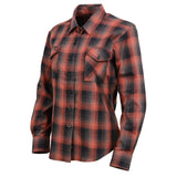 Women's "Aria" Black/Red Long Sleeve Cotton Flannel Shirt - MNG21607 - by Milwaukee Leather
