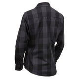 Women's "Juliette" Black/Gray Long Sleeve Cotton Flannel Shirt - MNG21608 - by Milwaukee Leather