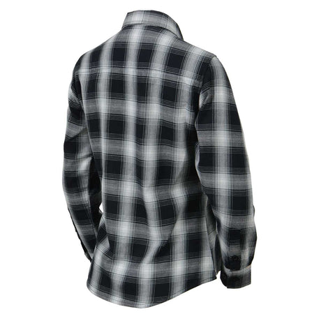 Milwaukee Leather MNG21611 Women's Black and White Long Sleeve Cotton Flannel Shirt