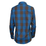 Milwaukee Leather MNG21618 Women's Brown and Aqua Long Sleeve Cotton Flannel Shirt