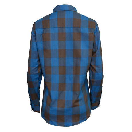 Milwaukee Leather MNG21618 Women's Brown and Aqua Long Sleeve Cotton Flannel Shirt