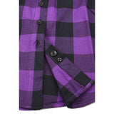 Women's "Everly" Black/Purple Long Sleeve Cotton Flannel Shirt - MNG21619 - by Milwaukee Leather