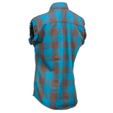 Women's "Blaze" Brown Sleeveless Flannel Shirt - MNG21623