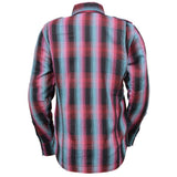 Milwaukee Leather MPL2603 Women’s Plaid Flannel Biker Shirt with CE Approved Armor - Reinforced w/ Aramid Fiber