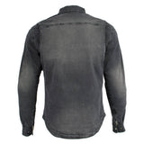 Milwaukee Leather MPM1620 Men's Black Flannel Biker Shirt w/ CE Approved Armor - Reinforced w/ Aramid Fibers