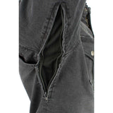 Milwaukee Leather MPM1620 Men's Black Flannel Biker Shirt w/ CE Approved Armor - Reinforced w/ Aramid Fibers