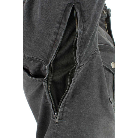 Milwaukee Leather MPM1620 Men's Black Flannel Biker Shirt w/ CE Approved Armor - Reinforced w/ Aramid Fibers