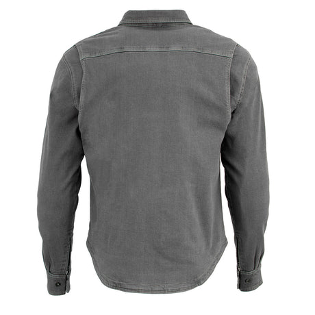 Milwaukee Leather MPM1621 Men's Grey CE Armored Long Sleeve Motorcycle Riders Shirt w/ Reinforced w/ Aramid Fibers