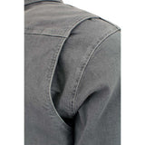 Milwaukee Leather MPM1621 Men's Grey CE Armored Long Sleeve Motorcycle Riders Shirt w/ Reinforced w/ Aramid Fibers