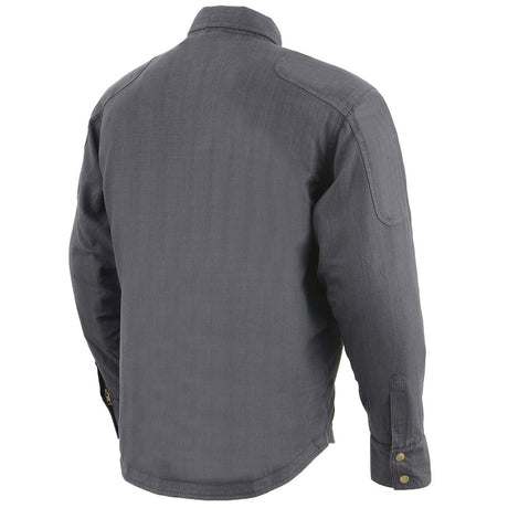 Milwaukee Leather MPM1622 Men's Black CE Armored Denim Long Sleeve Shirt Reinforced w/ Aramid Fibers