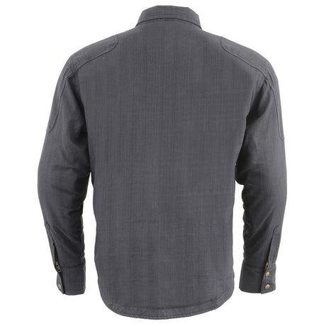 Milwaukee Leather MPM1622 Men's Black Armored Denim Long Sleeve Shirt Reinforced w/ Aramid Fibers