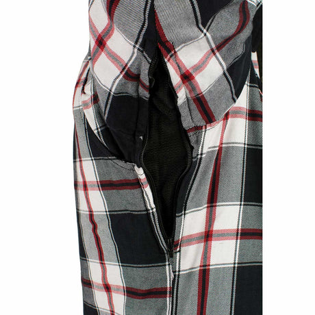 Milwaukee Leather MPM1625 Men's Armored Plaid Riding Shirt - CE Shoulder & Elbow Armor - Aramid Reinforced