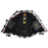 Milwaukee Leather MPM1625 Men's Armored Plaid Riding Shirt - CE Shoulder & Elbow Armor - Aramid Reinforced