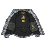 Milwaukee Leather MPM1626 Men's Plaid Flannel Biker Shirt with CE Approved Armor - Reinforced w/ Aramid Fiber