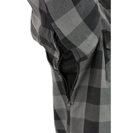 Milwaukee Leather MPM1630 Men's Plaid Flannel Biker Shirt w/ CE Armor - Reinforced w/ Aramid Fibers