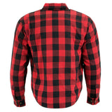 Milwaukee Leather MPM1631 Men's Plaid Flannel Biker Shirt with CE Approved Armor - Reinforced w/ Aramid Fiber