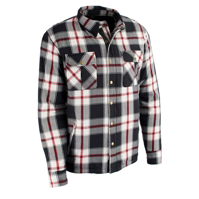 Milwaukee Leather MPM1635 Men’s Armored Riding Flannel – Full Aramid Fiber Lined, CE Shoulder/Elbow Armor