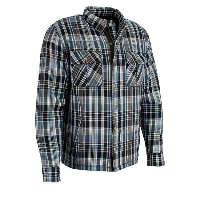 Milwaukee Leather MPM1636 Men’s Armored Riding Flannel – Full Aramid Fiber Lined, CE Shoulder/Elbow Armor