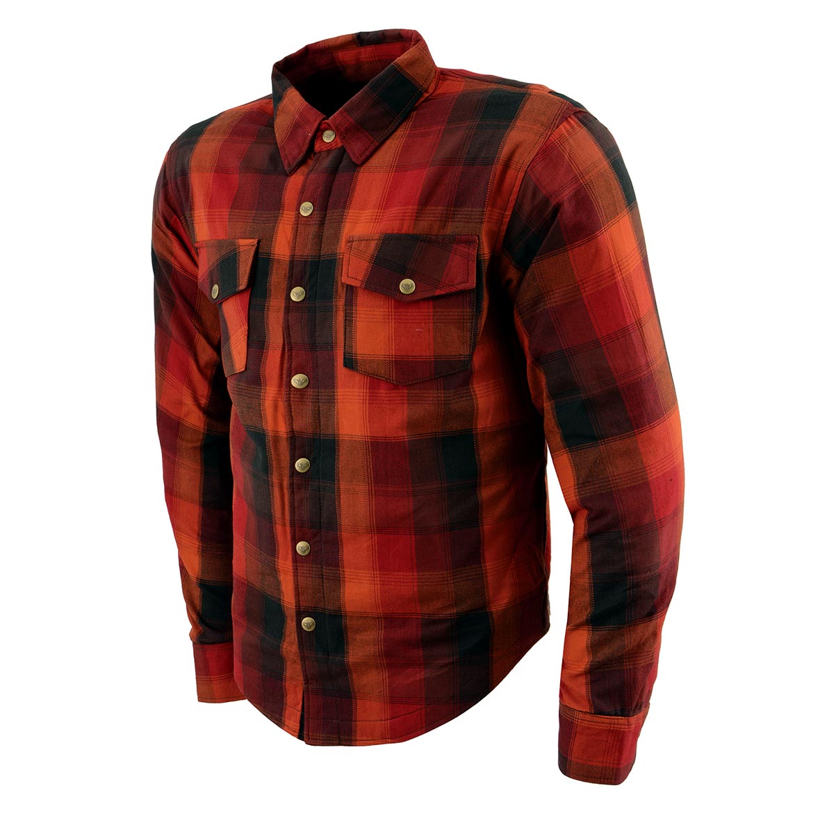 Men's "Asphalt Shield - Firestorm" Multi-Color CE Armored Flannel Shirt - MPM1641 - by Milwaukee Leather