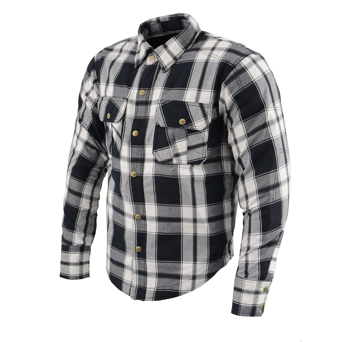 Men's "Asphalt Shield - Spartan" Black/White Armored Flannel Shirt - MPM1644