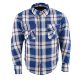 Men's "Asphalt Shield - Blue Ray" Multi-Color Armored Flannel Shirt - MPM1645