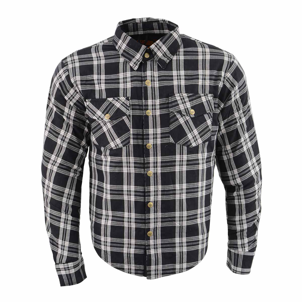 Men's "Asphalt Shield - Stormbane" Black/White Armored Flannel Shirt - MPM1646