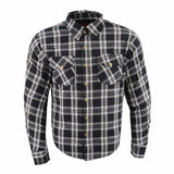 Men's "Asphalt Shield - Stormbane" Black/White Armored Flannel Shirt - MPM1646