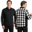 Milwaukee Leather Men’s Two-Tone CE Armored Flannel - Solid Front / Plaid Back - Reinforced w/ Aramid Fibers - MPM1673